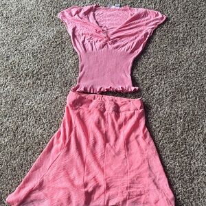 Pink Women's Skirt and shirt set